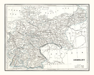 Vintage Map of Germany 1893