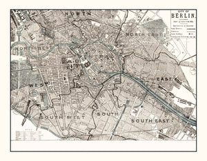 Vintage Map of Berlin, Germany 1893