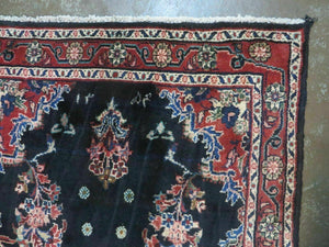 Persian Runner Rug 4x11, Navy Blue Antique Lilihan Runner