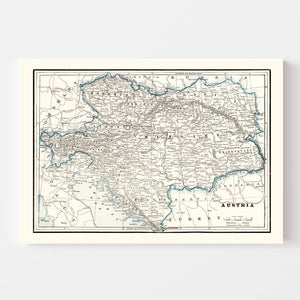 Vintage Map of Austria 1893