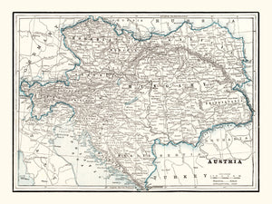 Vintage Map of Austria 1893