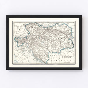 Vintage Map of Austria 1893