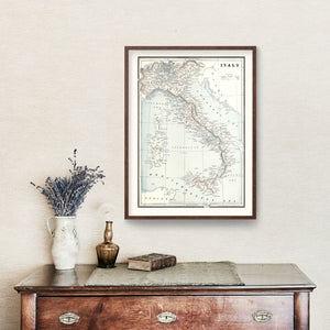 Vintage Map of Italy 1893