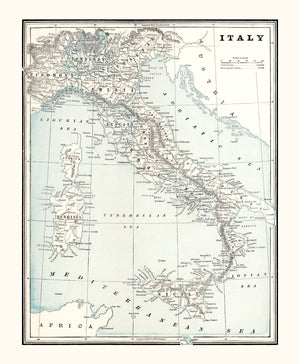 Vintage Map of Italy 1893