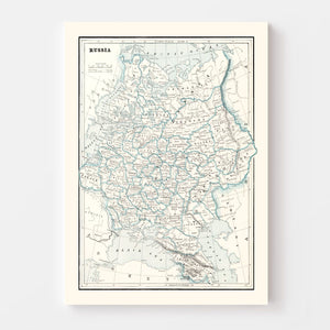 Vintage Map of Russia 1893