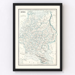 Vintage Map of Russia 1893