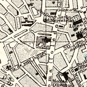 Vintage Map of Naples, Italy 1893
