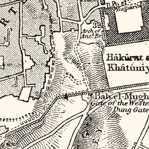 Vintage Map of Jerusalem, Israel 1893