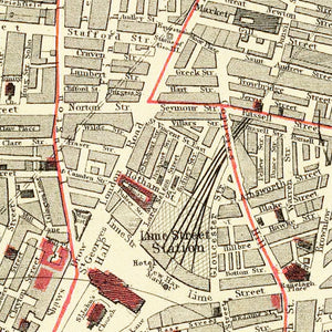 Vintage Map of Liverpool, England 1883