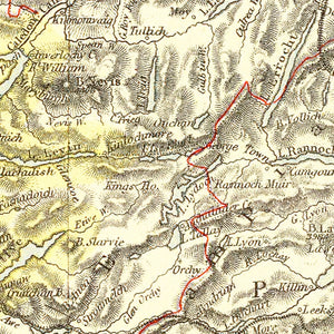 Vintage Map of Scotland 1883