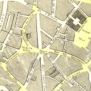 Vintage Map of Brussels, Belgium 1883