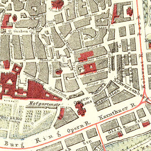 Vintage Map of Vienna, Austria 1883