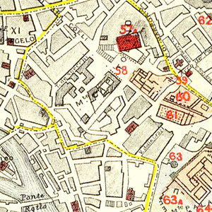 Vintage Map of Rome, Italy 1883