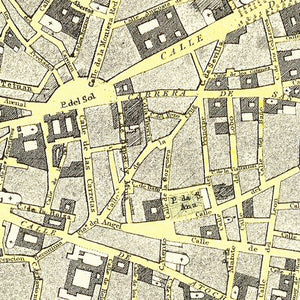 Vintage Map of Madrid, Spain 1883