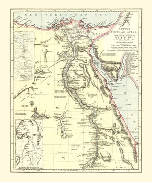 Vintage Map of Egypt 1883