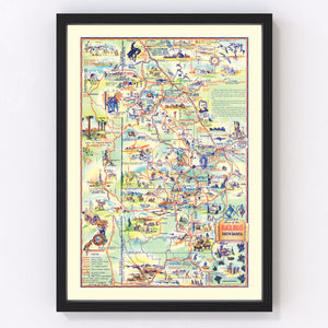 Vintage Black Hills Map, South Dakota 1940
