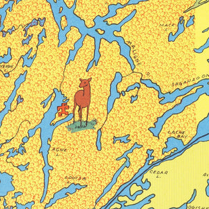 Vintage Lake of the Woods & Boundary Waters Map 1949