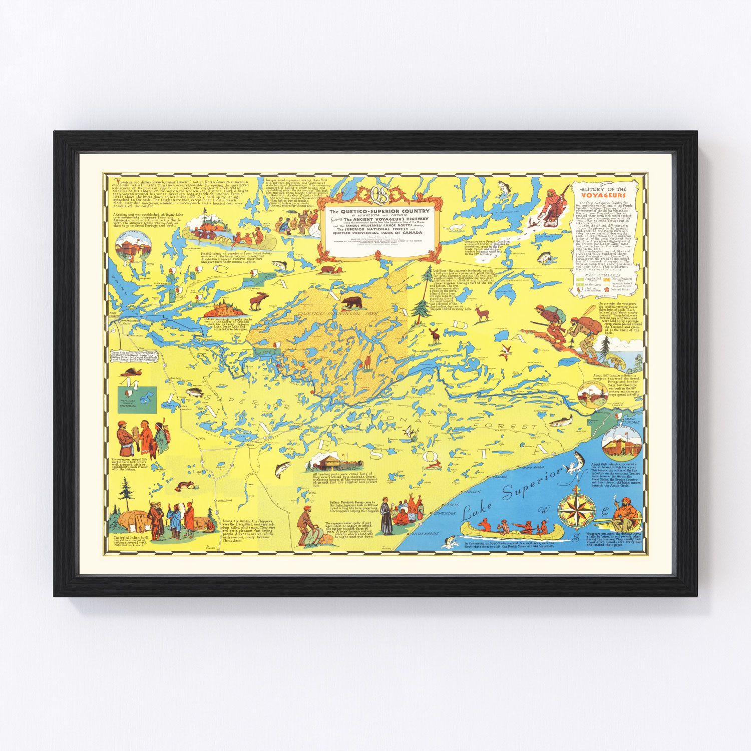 Vintage Lake of the Woods & Boundary Waters Map 1949