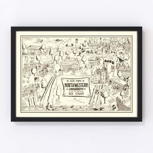 Vintage Map of Northwestern University 1940