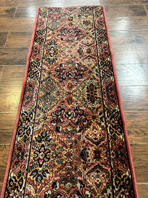 Karastan Runner Rug 2x9, Multicolor Panel Kirman Runner #717, Wool Pile, Original 700 Series, Vintage, Skinny Runner 2 x 9, Rare