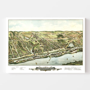 Vintage Map of Windsor Locks, Connecticut 1877