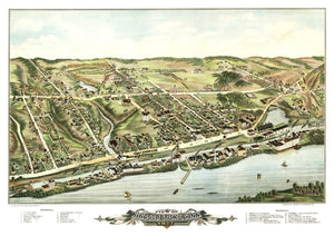 Vintage Map of Windsor Locks, Connecticut 1877