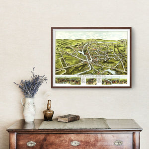 Vintage Map of Wolcottville, Connecticut 1875