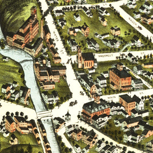 Vintage Map of Wolcottville, Connecticut 1875