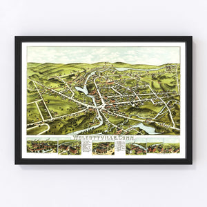Vintage Map of Wolcottville, Connecticut 1875