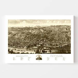 Vintage Map of Albany, New York 1879