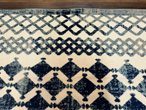 Modern Rug 8x10, Abstract Rug, Oat and Blue, Raised Pattern, Modway Rug Collection