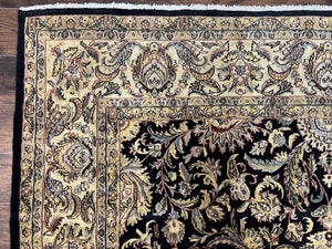 Indo Persian Rug 8 x 9.4, Allover Floral Design, Vintage Room Sized Rug, Traditional Oriental Carpet, Hand Knotted Rug for Living Room, Nice