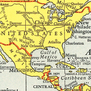 Vintage World Map 1943