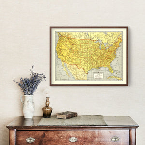 Vintage Map of United States 1943