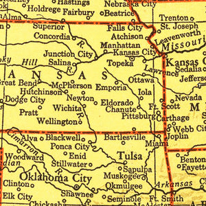 Vintage Map of United States 1943