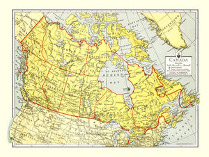 Vintage Map of Canada 1943