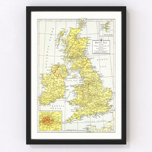 Vintage Map of British Isles 1943