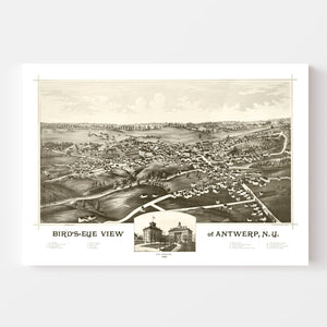 Vintage Map of Antwerp, New York 1888
