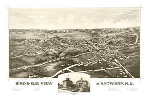 Vintage Map of Antwerp, New York 1888