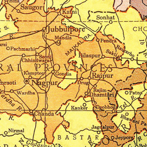 Vintage Map of India 1943
