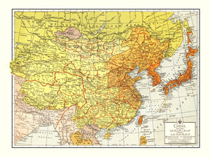 Vintage Map of China 1943