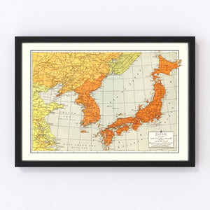 Vintage Map of Japan 1943