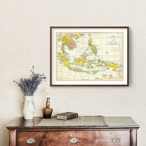 Vintage Map of East Indies 1943