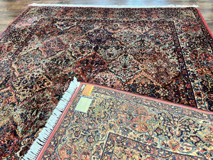 Antique Karastan Rug 8.8 x10.6 Multicolor Panel Kirman #717, Wool Karastan Rug, Vintage Multipanel Kirman, Original Collection 700 Series