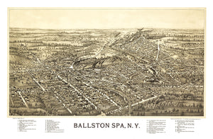 Vintage Map of Ballston Spa, New York 1890