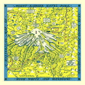 Vintage Map of Mount Rainier 1940