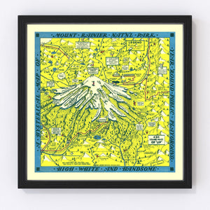 Vintage Map of Mount Rainier 1940