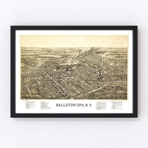 Vintage Map of Ballston Spa, New York 1890