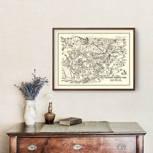 Vintage Map of Yosemite National Park 1946