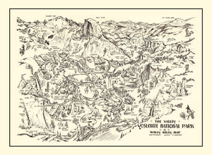 Vintage Map of Yosemite National Park 1946